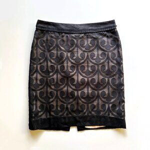 Milly of New York Sheer Black Lace Mini Skirt Size 6